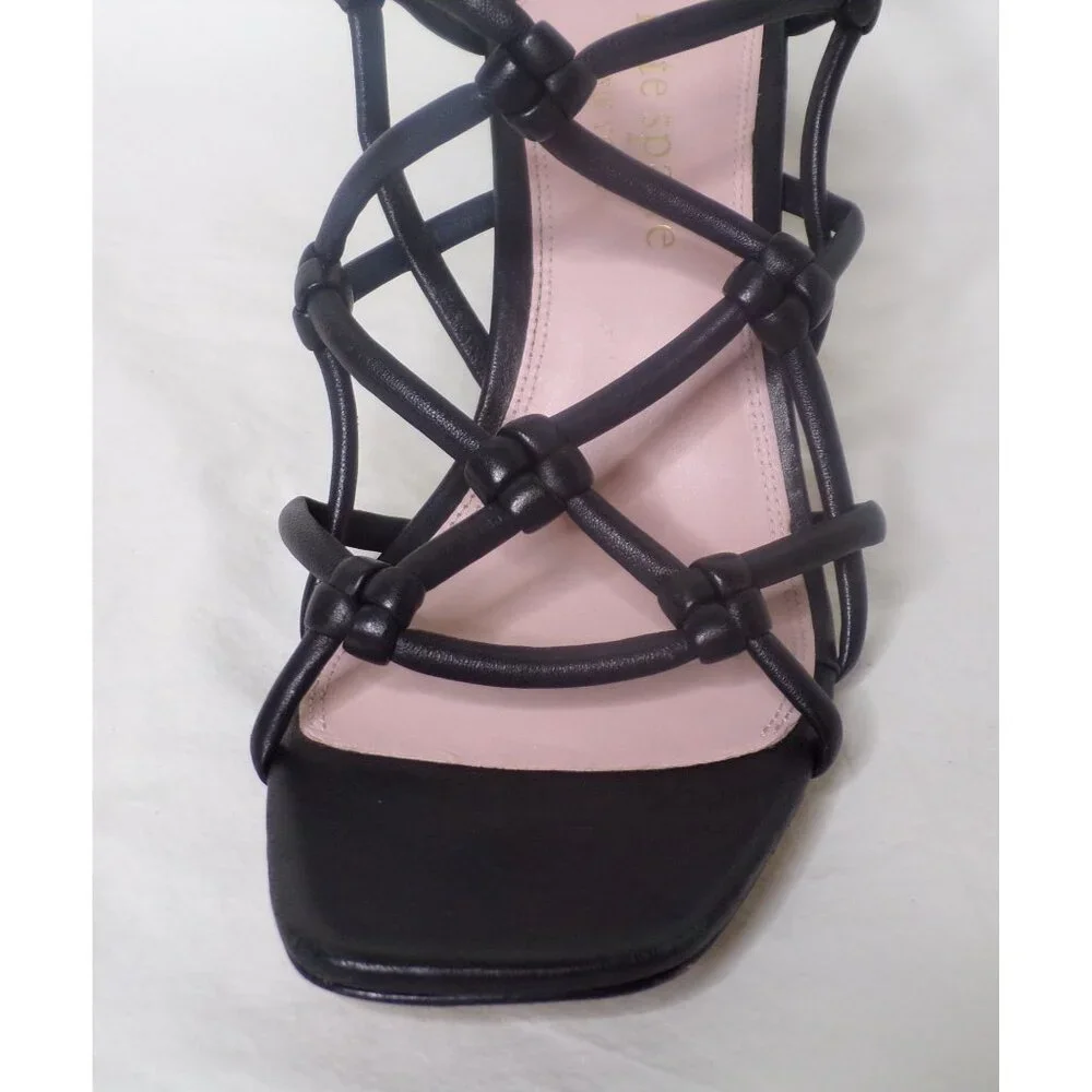 🆕KATE SPADE Coco Slingback High Heel Shoes Leather 8 Black - Picture 13 of 15